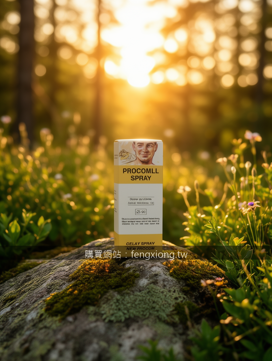 GOLDEN HOUR OUTDOOR with natural bokeh. Place the PROCOMLL SPRAY Delay Spray (Ap