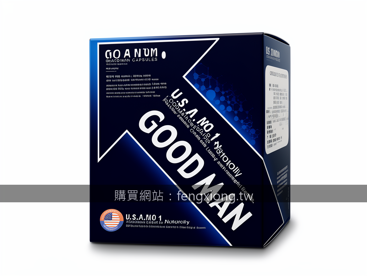 Professional e-commerce product photography. Photograph the GOODMAN CAPSULES box