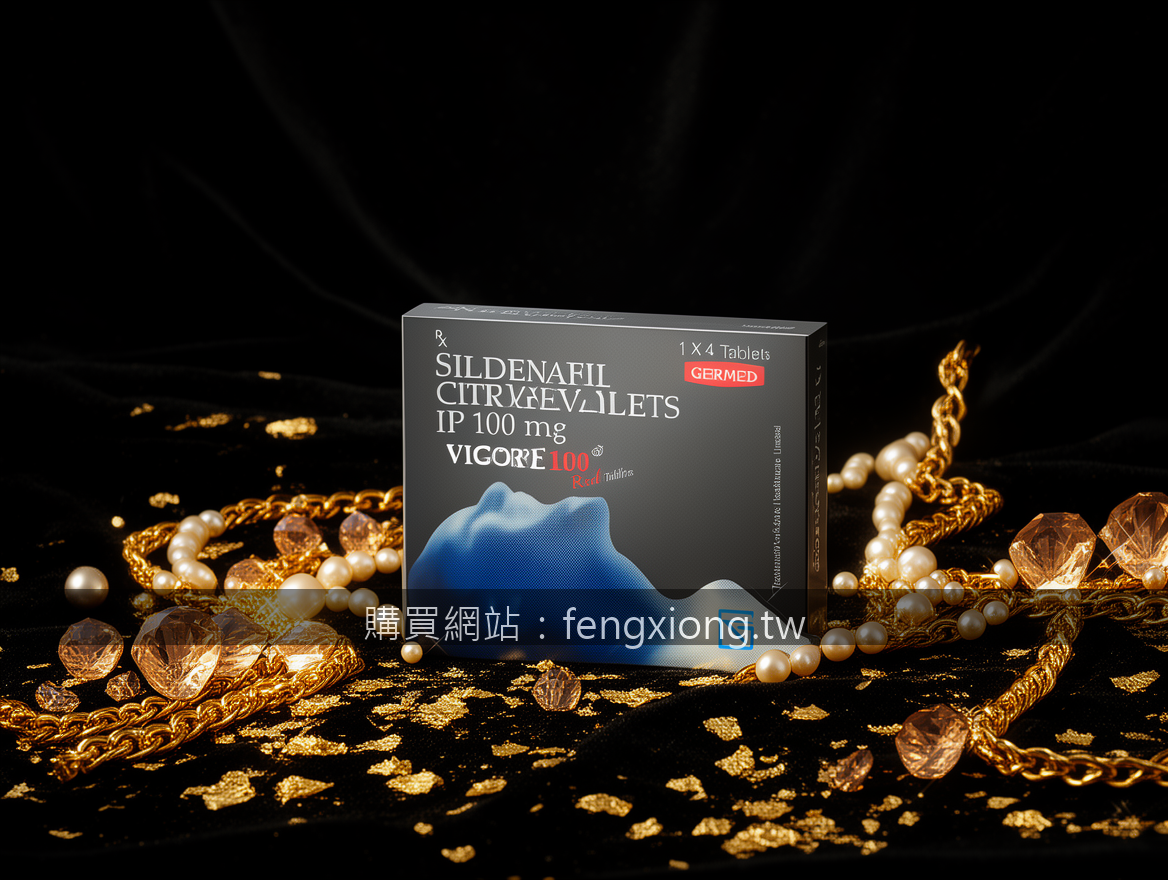 BLACK VELVET with gold leaf accents. Place the Vigore 100mg Red Tablets box (App